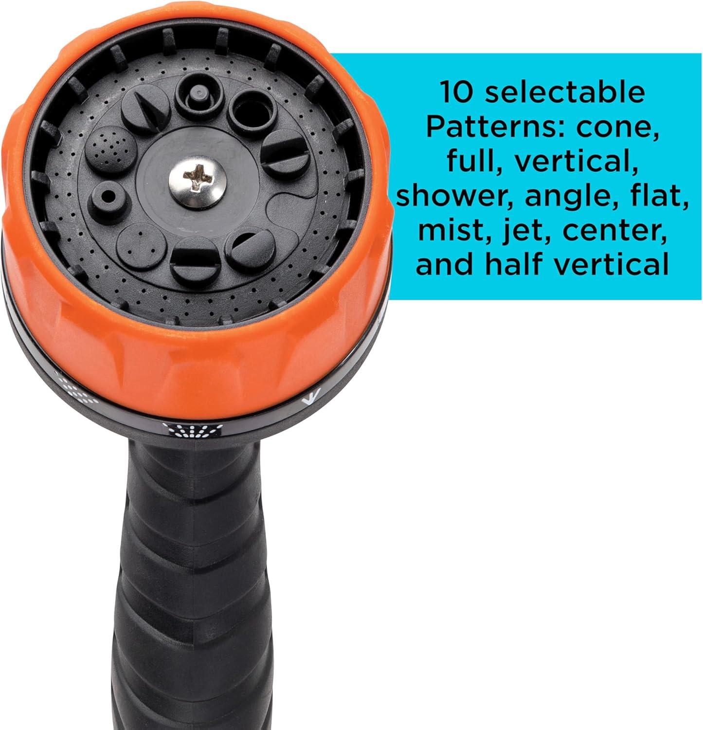 imageBlack Decker HeavyDuty 10Pattern Poly Thumb Control Nozzle Ergonomic Versatile Precision Garden Hose Attachment BD8439