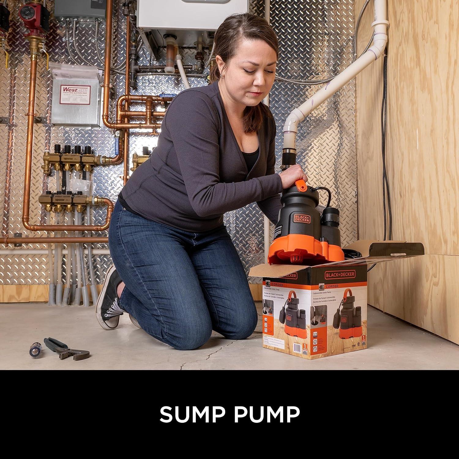 imageBlackDecker 14 HP Submersible Sump Pump Pumps up to 2300 GPH13 HP