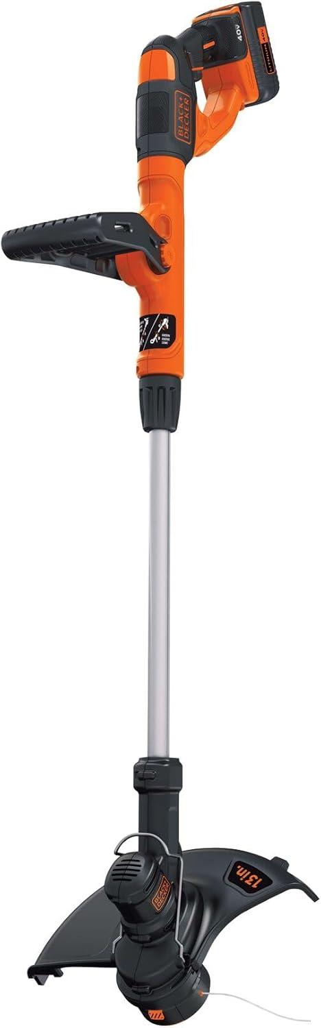 imageBlackDecker 40V MAX 13 Inch String Trimmer and Lawn Edger with Battery and Charger Cordless Weed Eater with Charge Indicator High Torque PowerDrive Technology LST140C40V String Trimmer Kit