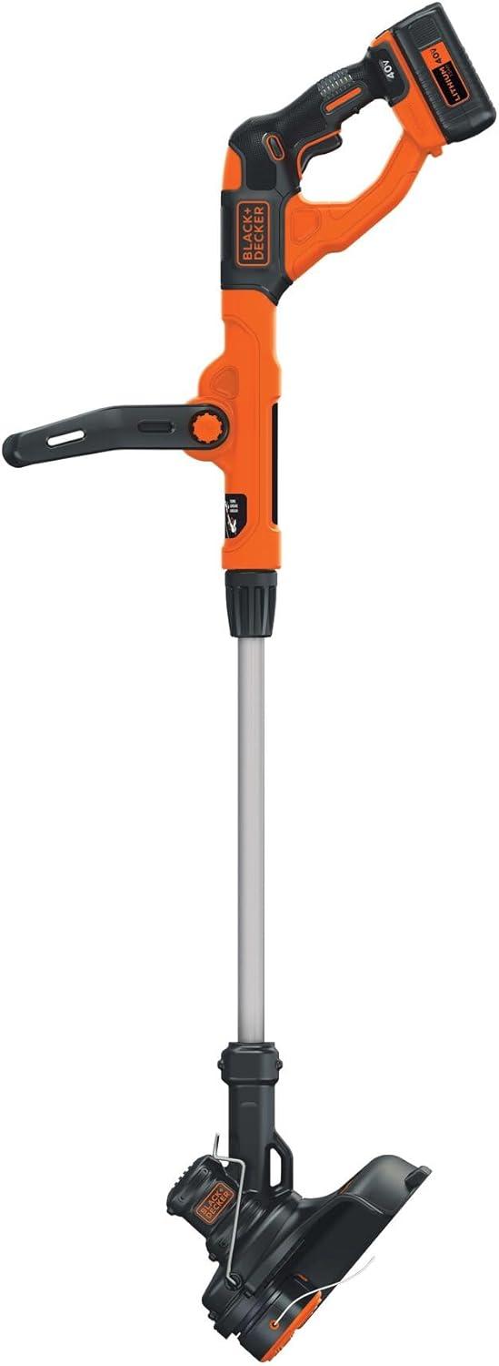 imageBlackDecker 40V MAX 13 Inch String Trimmer and Lawn Edger with Battery and Charger Cordless Weed Eater with Charge Indicator High Torque PowerDrive Technology LST140C40V String Trimmer Kit