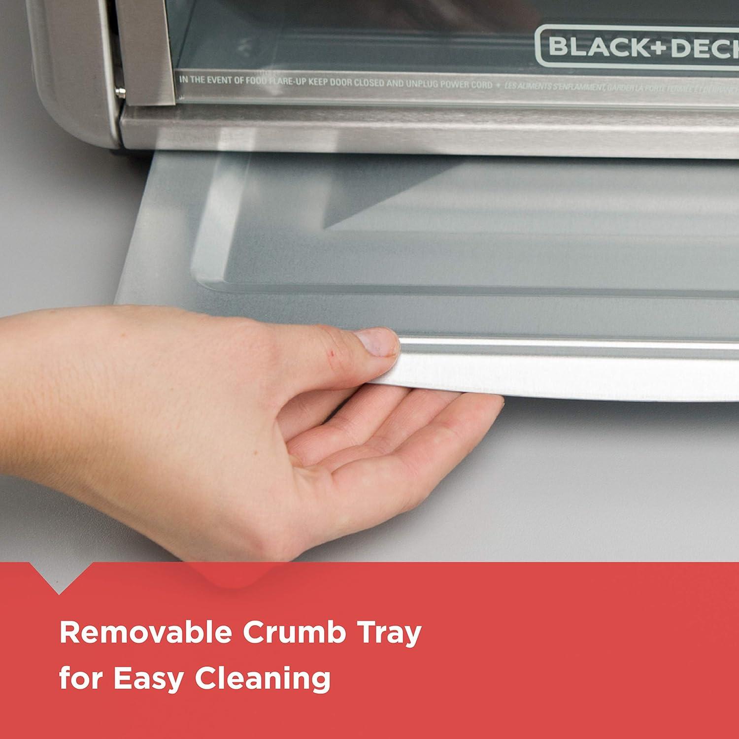 imageBlackDecker Countertop Convection Toaster Oven 8 Onetouch Cooking Functions Stainless SteelDual Rack Positions