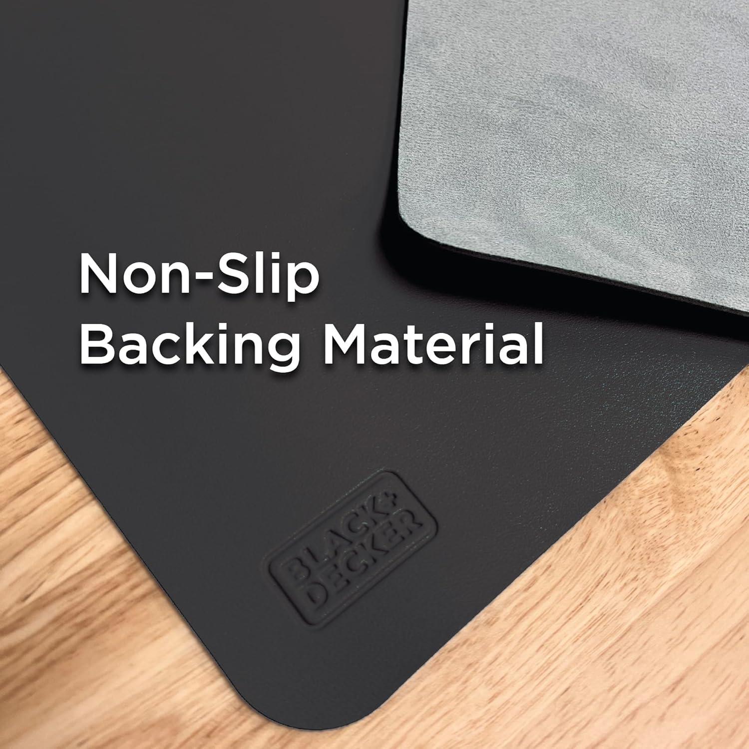 imageBlackDecker Faux Leather Desk Mat for Keyboard and Mouse Protective Desk Decor Gaming Work from Home Office AccessoryBlack