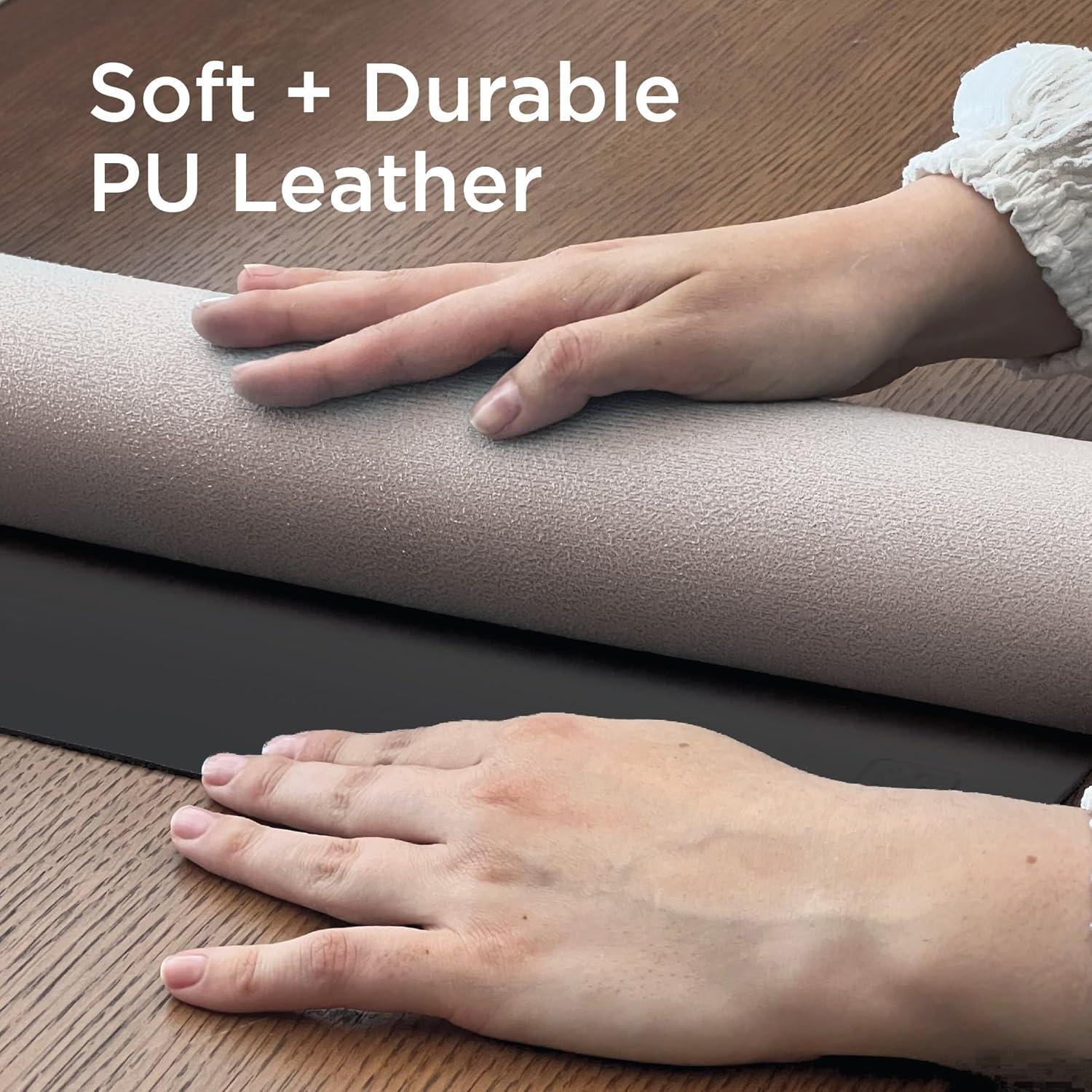 imageBlackDecker Faux Leather Desk Mat for Keyboard and Mouse Protective Desk Decor Gaming Work from Home Office AccessoryBlack