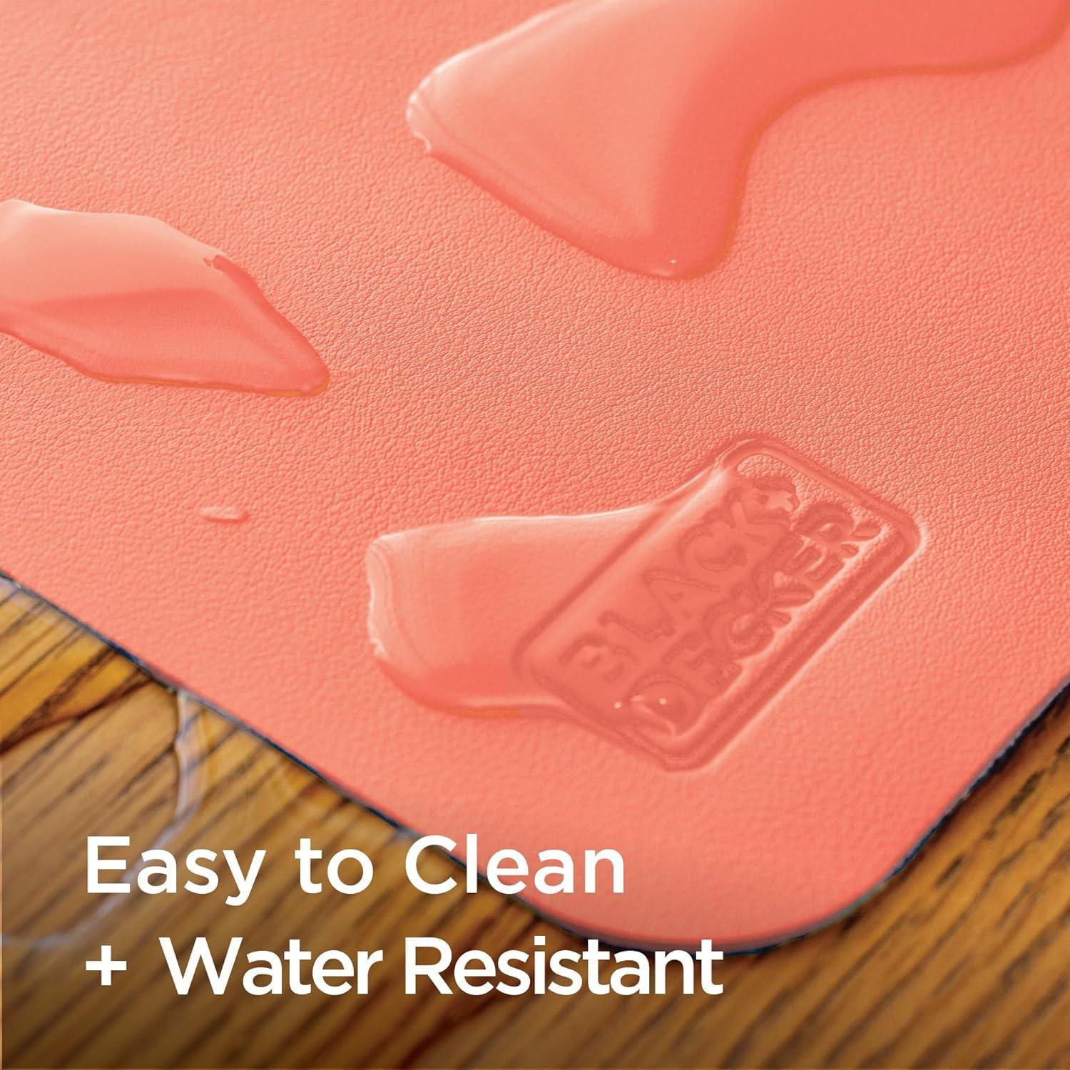 imageBlackDecker Faux Leather Desk Mat for Keyboard and Mouse Protective Desk Decor Gaming Work from Home Office AccessoryCoral Rose