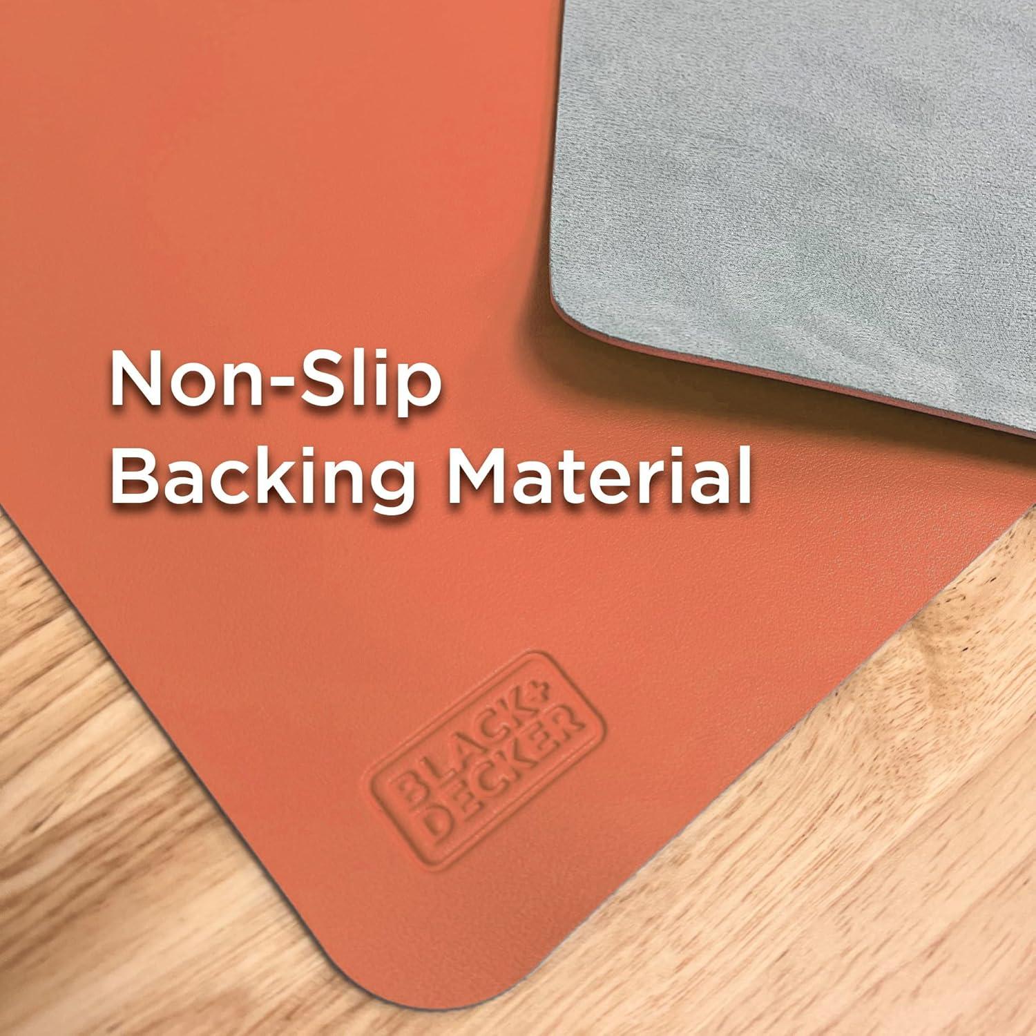 imageBlackDecker Faux Leather Desk Mat for Keyboard and Mouse Protective Desk Decor Gaming Work from Home Office AccessoryCoral Rose