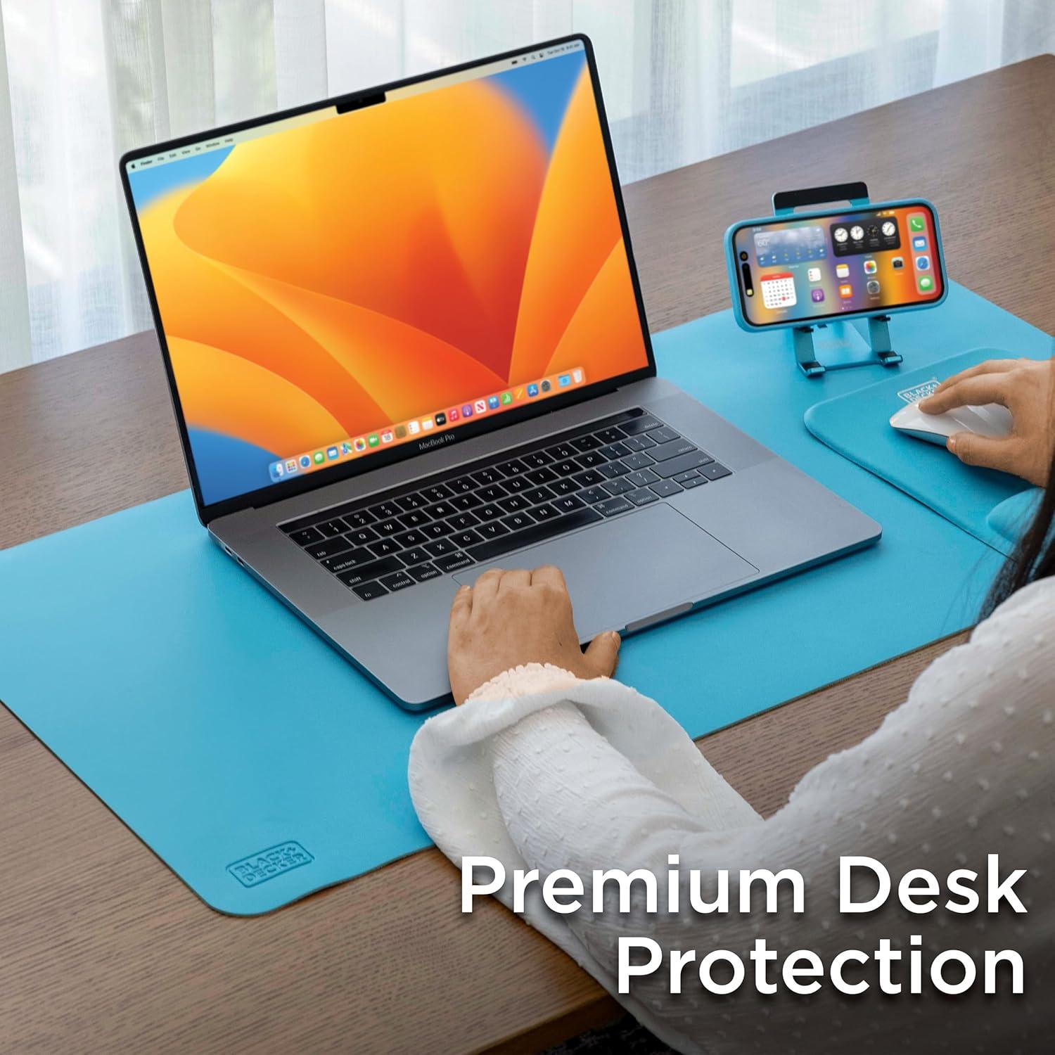 imageBlackDecker Faux Leather Desk Mat for Keyboard and Mouse Protective Desk Decor Gaming Work from Home Office AccessoryLoch Ness