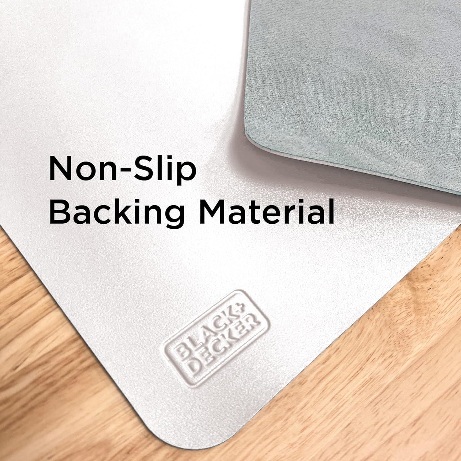 imageBlackDecker Faux Leather Desk Mat for Keyboard and Mouse Protective Desk Decor Gaming Work from Home Office AccessoryWhite