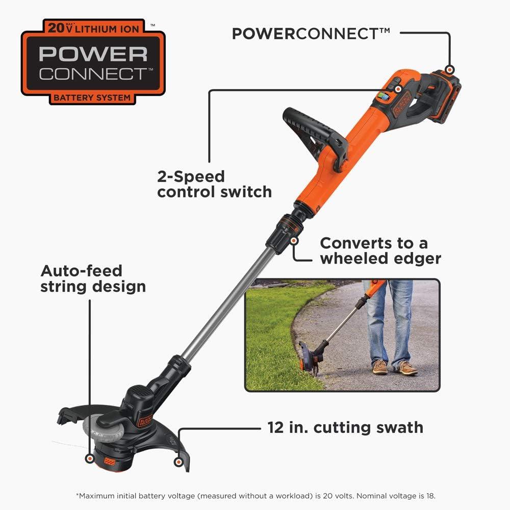 imagebeyond by BLACKDECKER 20V MAX String Trimmer Edger 12Inch LST522E1AEVTrimmerEdger