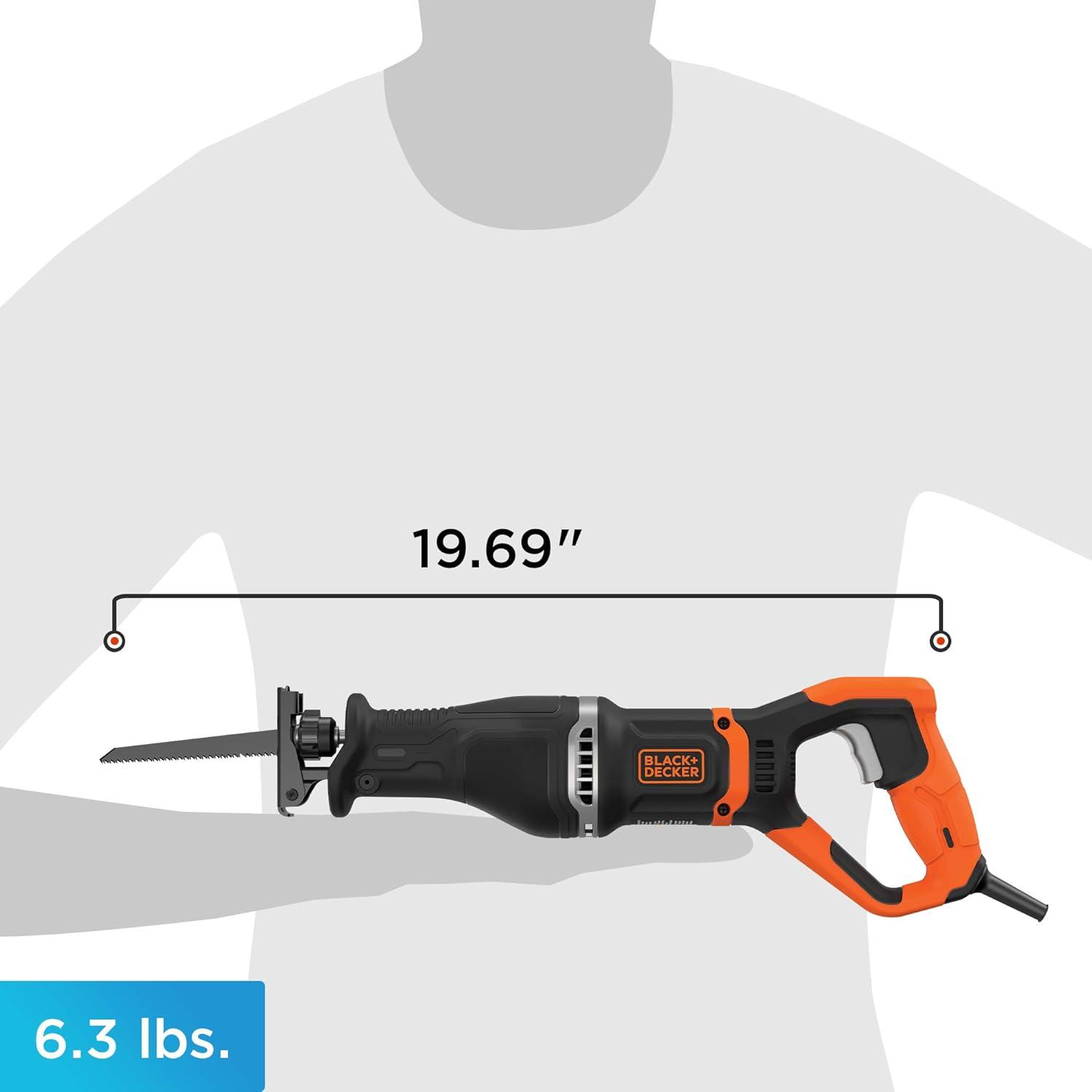 imagebeyond by BLACKDECKER Electric Pruning Saw with Branch Holder 7 Amp BES302KAPB Orange