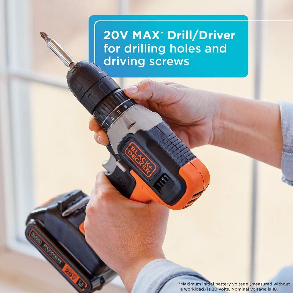 imagebeyond by BLACKDECKER Home Tool Kit with 20V MAX DrillDriver 83Piece BDPK70284C1AEVTool Kit