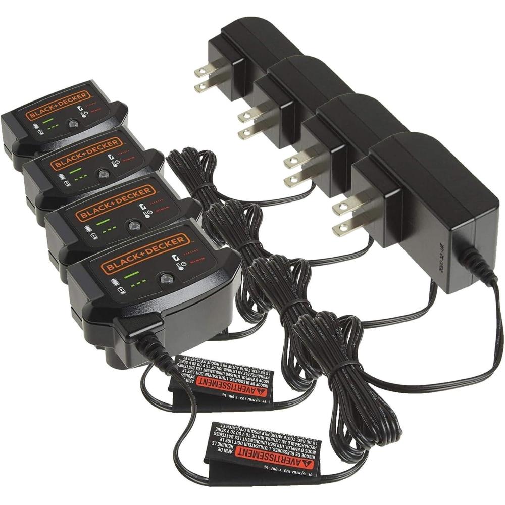 imageBLACKDECKER 20V MAX Lithium Battery Charger Compatible with 12V and 20V Battery Battery Sold Separately LCS1620BOne Size Pack of 4