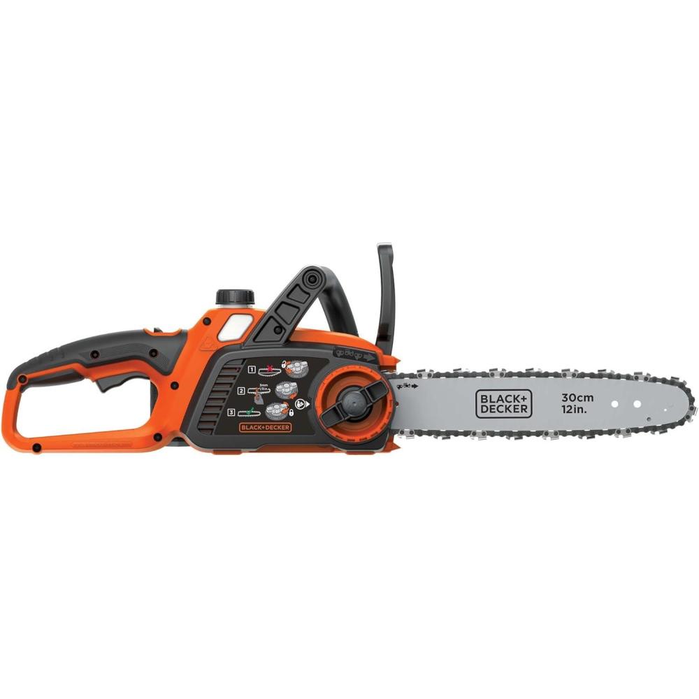 imageBLACKDECKER 40V MAX Electric Chainsaw Cordless 12 Inch Battery Chainsaw Battery and Charger Included Longer Runtime Lightweight Rechargeable LCS124040V Chainsaw Tool Only