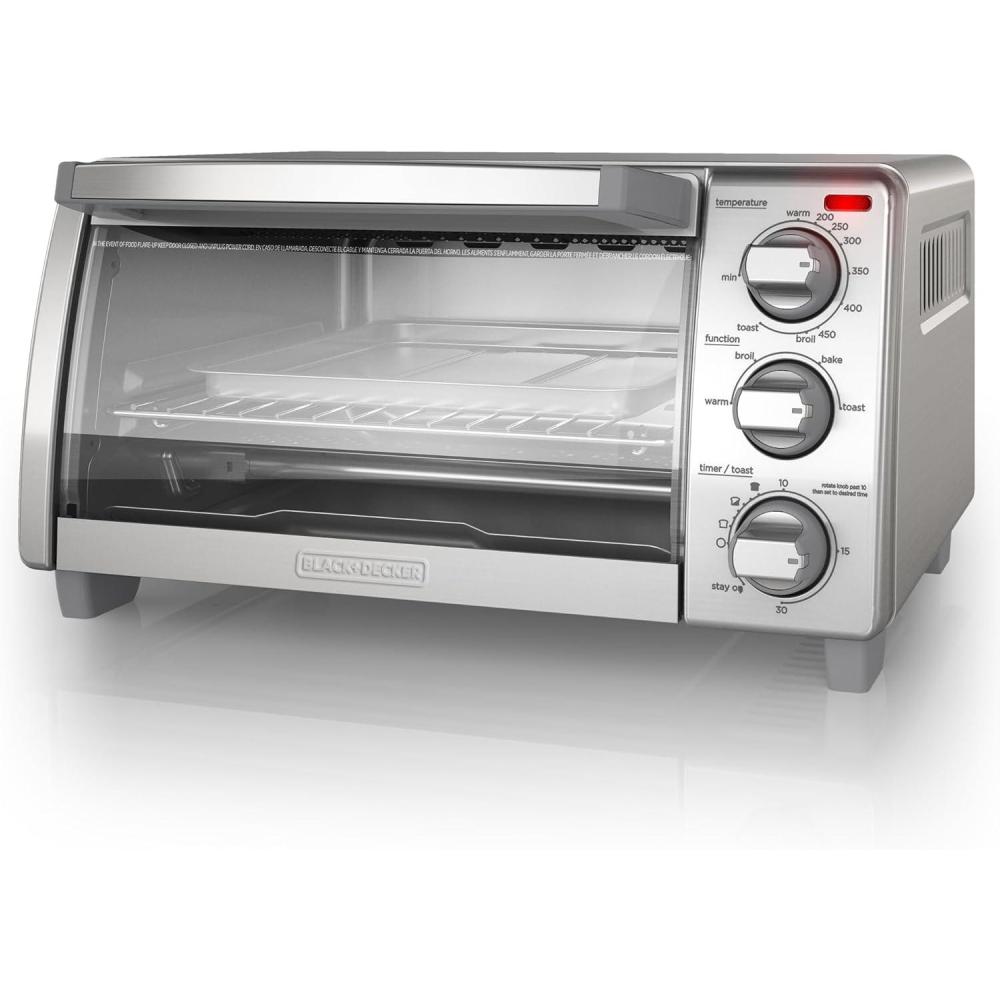 imageBLACKDECKER 4Slice Toaster Oven with Natural Convection Stainless Steel TO1760SS TO1760SST1Toaster Oven