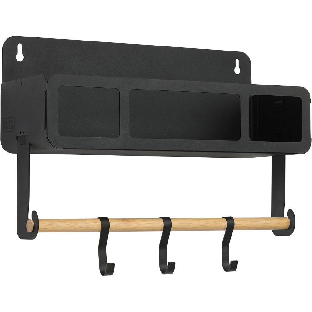 imageBLACKDECKER BLACK DECKER BLACK HANGING RACK SYSTEMSHELF WDOOR BDSTKT282BKBlack Hanging Rack Shelf System