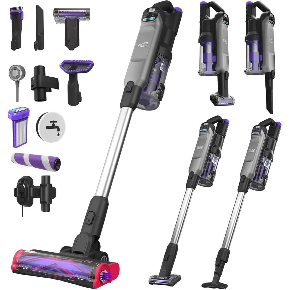 imageBLACKDECKER Cordless Vacuum Stick Vacuum Cordless for Hardwood Floor and Carpet LED Floor Lights Bagless Lightweight Portable Removable Floorhead SUMMITSERIES BHFEA640WG