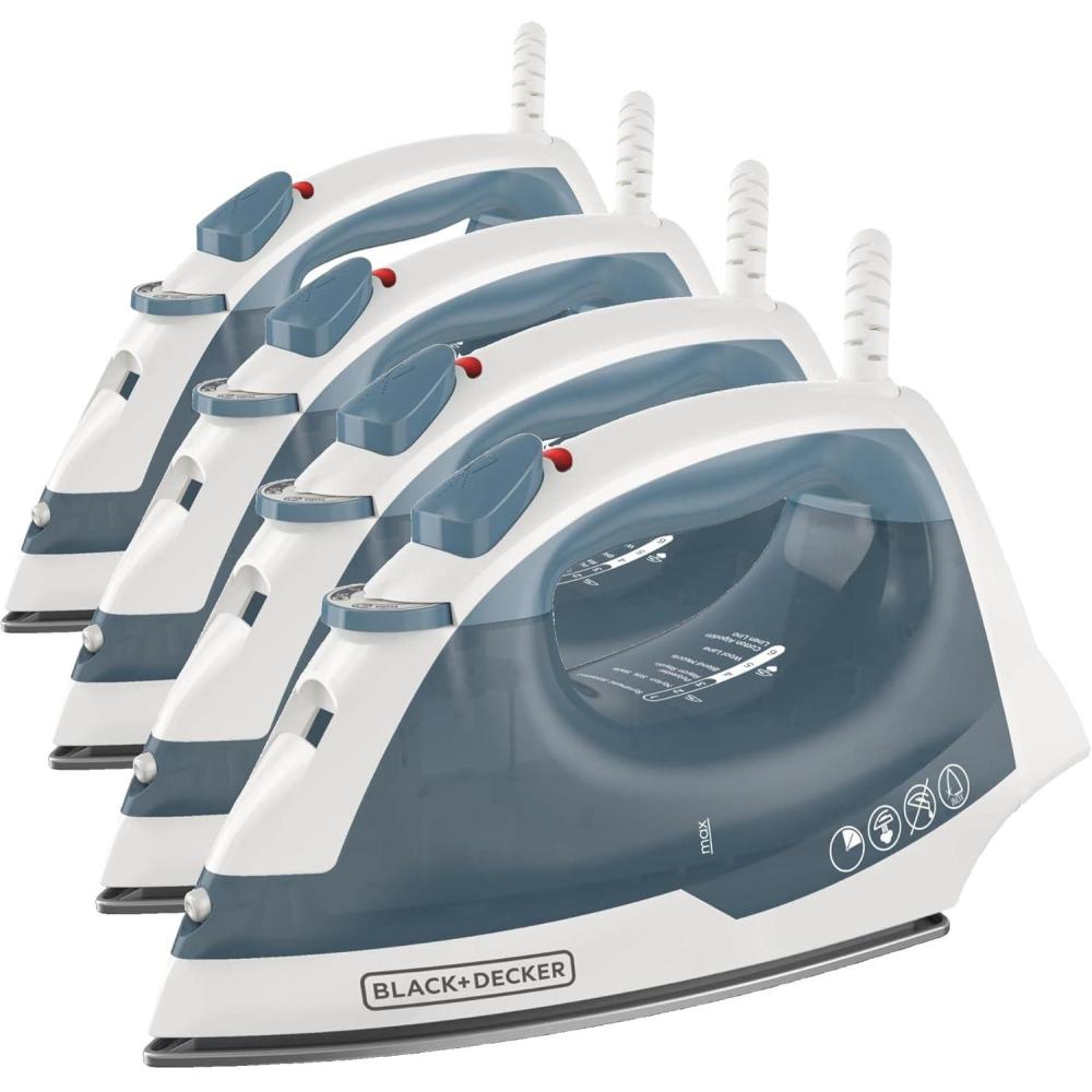 imageBLACKDECKER Easy Steam Compact Iron for Clothes Automatic Shutoff Nonstick Plate Light Weight 1200 WattsStandard Pack of 4