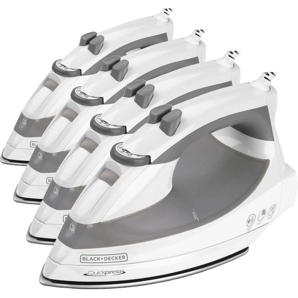 imageBLACKDECKER F976 Quickpress Iron with Smart Steam Technology WhiteSilverStandard Pack of 4