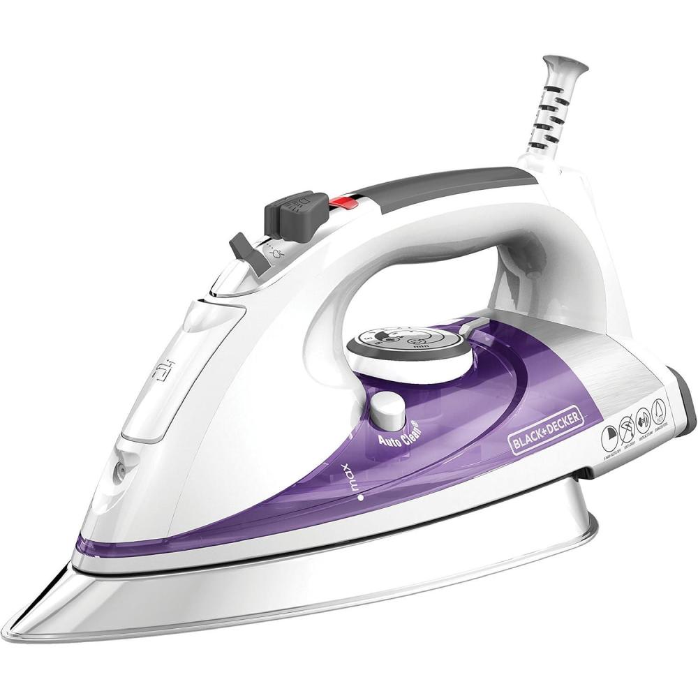 imageBLACKDECKER IR1350S Professional Steam Iron with Stainless Steel Soleplate and ExtraLong Cord Purple132 X 163 X 7