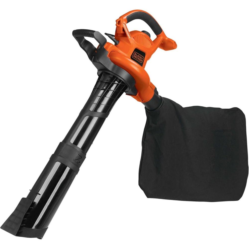 imageBLACKDECKER Leaf Blower Leaf Vacuum and Leaf Mulcher 3in1 Electric Blowers for Lawn Care 12 Amp 250 MPH 400 CFM BV6000250 MPH Blower Disposable System