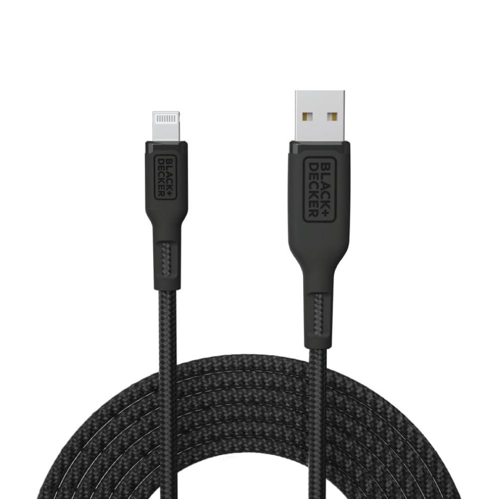 imageBLACKDECKER Lightning to USB Cable  Fast Compatible iPhone Lightning Cable  Durable Braided iPhone Charger Cord  for Travel and Daily Use  Multiple Color  Length Options  6ftBlack