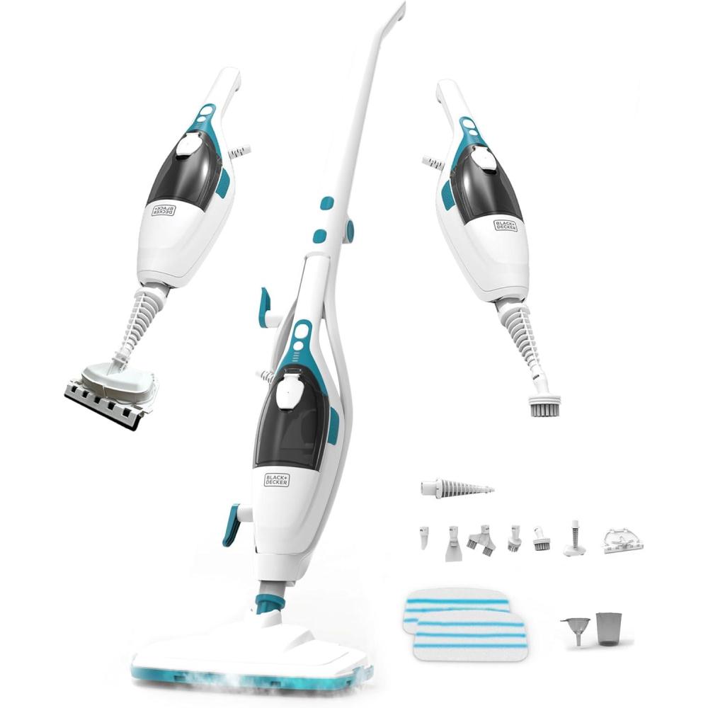 imageBLACKDECKER Steam Mop White HSM13E1WhiteBlue