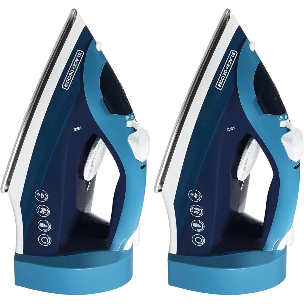 imageBLACKDECKER Vitessa Advanced Steam Iron ICR2020 Even Steam Nonstick Soleplate Auto Shutoff TangleFree Retractabel Cord Green1272 X 563 X 630 Pack of 2