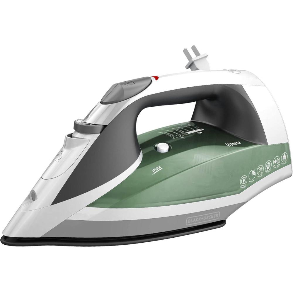 imageBLACKDECKER Vitessa Advanced Steam Iron ICR2020 Even Steam Nonstick Soleplate Auto Shutoff TangleFree Retractabel Cord Green579 X 1173 X 484