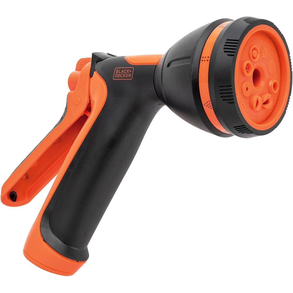 imageBlack Decker 8Pattern Rear Trigger Garden Hose Nozzle Lightweight Versatile Sprayer with EasyDial Control BXWNBB57390