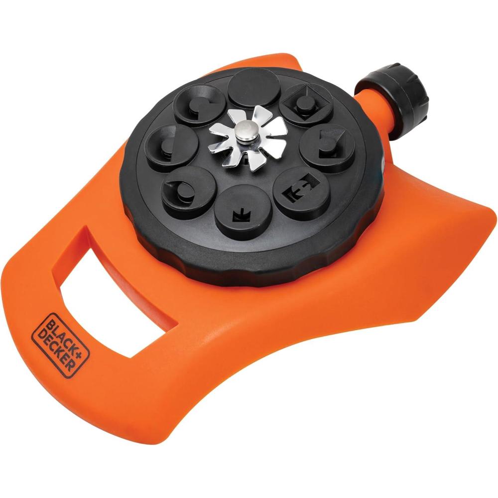 imageBlack Decker 8Pattern Turret Sprinkler Up to 962 Sq Ft Coverage Durable Build Versatile Spray Options BD57392