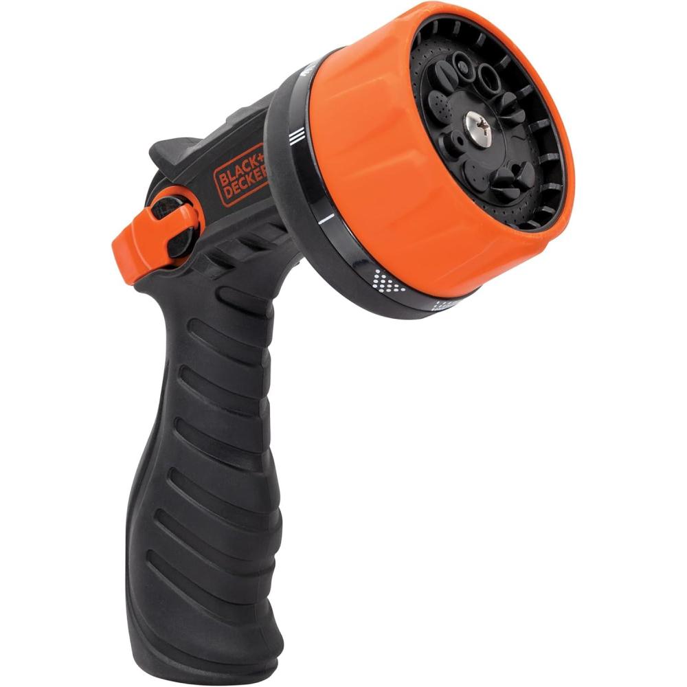 imageBlack  Decker HeavyDuty 10Pattern Poly Thumb Control Nozzle  Ergonomic Versatile Precision Garden Hose Attachment BD8439