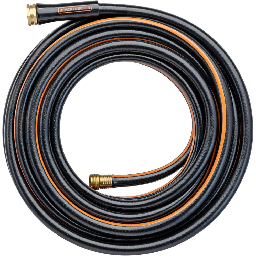 imageBlack Decker Medium Duty Garden Hose 58 in x 50 ft 4Ply Construction 300 PSI Solid Brass Couplings BXMHBB22178