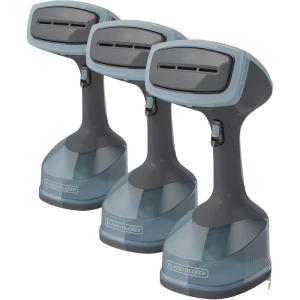 BLACK+DECKER 1400W Advanced Handheld Steamer, 3 Attachments, Gray/Blue, HGS200(Handheld (Pack of 3))
