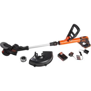 BLACK+DECKER 20V MAX 12 Inch Weed Eater Cordless String Trimmer and Wheeled Edger Lawn Tool with Spool, 2.5Ah Battery and Charger Included, Lightweight, 2 Speed PowerDrive (LST522)(20V String Trimmer Kit)