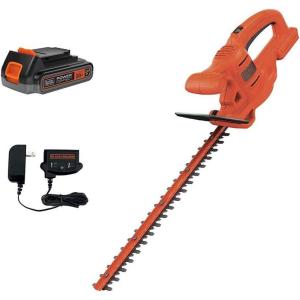 BLACK+DECKER 20V MAX Hedge Trimmer Kit, 18-Inch (LHT218D1AEV) , Orange(Trimmer Kit)