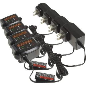 BLACK+DECKER 20V MAX Lithium Battery Charger, Compatible with 12V and 20V Battery, Battery Sold Separately (LCS1620B)(One Size (Pack of 4))