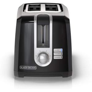 BLACK+DECKER 2-Slice Toaster, T2569B, Extra Wide Slots, 6 Shade Settings, 850 Watts, Crub Tray, Cancel Button(Black)
