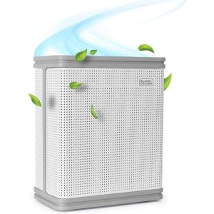BLACK+DECKER Air Purifier with UV Technology, HEPA Air Purifier for Home Up To 2420 Sq. Ft. per 5 Air Changes, 8-Stage Filtration System with Anion Function, BAPUV250, White(Up to 2420 Square Feet)