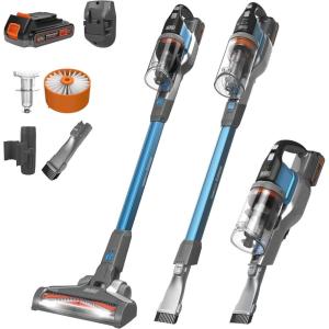 BLACK+DECKER Cordless Vacuum, Powerseries Extreme, Stick Vacuum Cordless Rechargeable, Interchangeable Floorhead with Crevice Attachment, 3 Speed Control, Lightweight, Blue (BSV2020G)(20V Stick Vacuum)