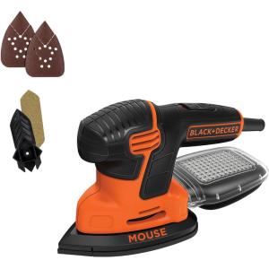 BLACK+DECKER Detail Sander, 1.2 Amp, 16,000 OPM, Compact Design, 3-Position Grip for Comfort, Includes Dust Collector, Corded (BDEMS600)(Pack of 1)