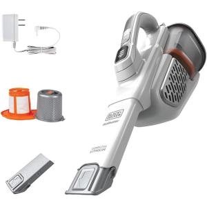 BLACK+DECKER Dust Buster Hand Held Vacuum Cordless Rechargeable, Portable Vacuum for Car, Extended Runtime, Powerful Suction, Extra Long Crevice Tool, AdvancedClean+ (HHVK320J10)(12V White)