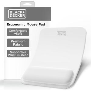 BLACK+DECKER Ergonomic Mouse Pad Wrist Support – Comfortable Mouse Pad Wrist Rest – Wrist Relief Gel Mousepad – Non-Slip Base Aesthetic Mousepad for Gaming, Home, Office – Perfect for Computer, Laptop(White)