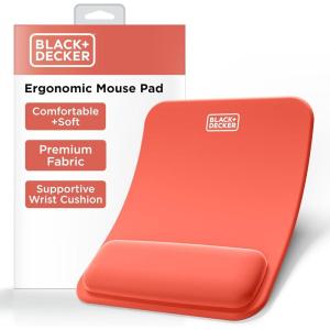 BLACK+DECKER Ergonomic Mouse Pad Wrist Support – Comfortable Mouse Pad Wrist Rest – Wrist Relief Gel Mousepad – Non-Slip Base Aesthetic Mousepad for Gaming, Home, Office – Perfect for Computer, Laptop(Coral Rose)