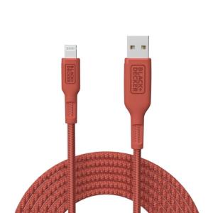 BLACK+DECKER Lightning to USB Cable – Fast Compatible iPhone Lightning Cable – Durable Braided iPhone Charger Cord – for Travel and Daily Use – Multiple Color + Length Options – 6ft(Coral Rose)