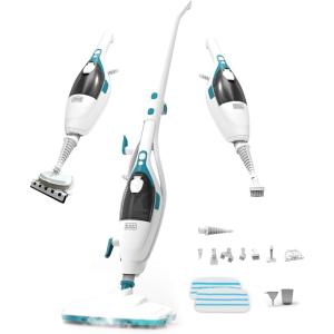 BLACK+DECKER Steam Mop, White (HSM13E1)(White/Blue)
