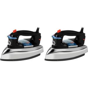 BLACK+DECKER The Classic Iron, F67E-T, Aluminum Soleplate, Steam or Dry Ironing, 7 Temperature Settings, Anti-Drip(Standard (Pack of 2))