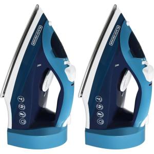BLACK+DECKER Vitessa Advanced Steam Iron, ICR2020, Even Steam Nonstick Soleplate, Auto Shutoff, Tangle-Free Retractabel Cord, Green(12.72″ X 5.63″ X 6.30″ (Pack of 2))