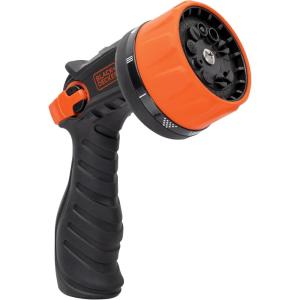 Black + Decker® Heavy-Duty 10-Pattern Poly Thumb Control Nozzle – Ergonomic, Versatile, Precision Garden Hose Attachment BD8439