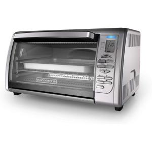 Black+Decker Countertop Convection Toaster Oven, 8 One-touch Cooking Functions, Stainless Steel(Dual Rack Positions)
