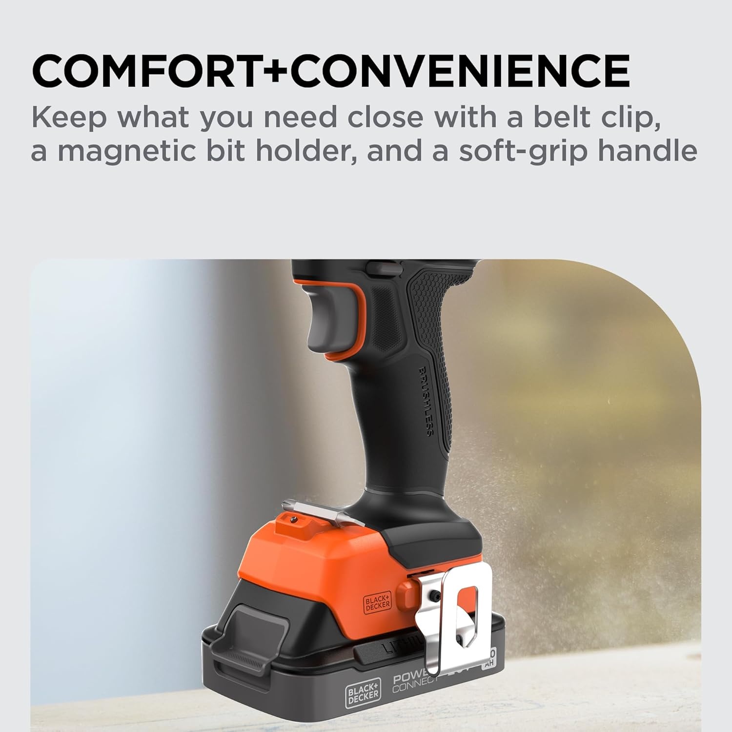 imageBLACKDECKER 20V MAX Cordless Brushless in Drill Driver 30 Pc Drill Bit Set and Screwdriver Bit Set 2Ah Battery and Charger Included PowerConnect Electric Drill Cordless BLD782PK30D1