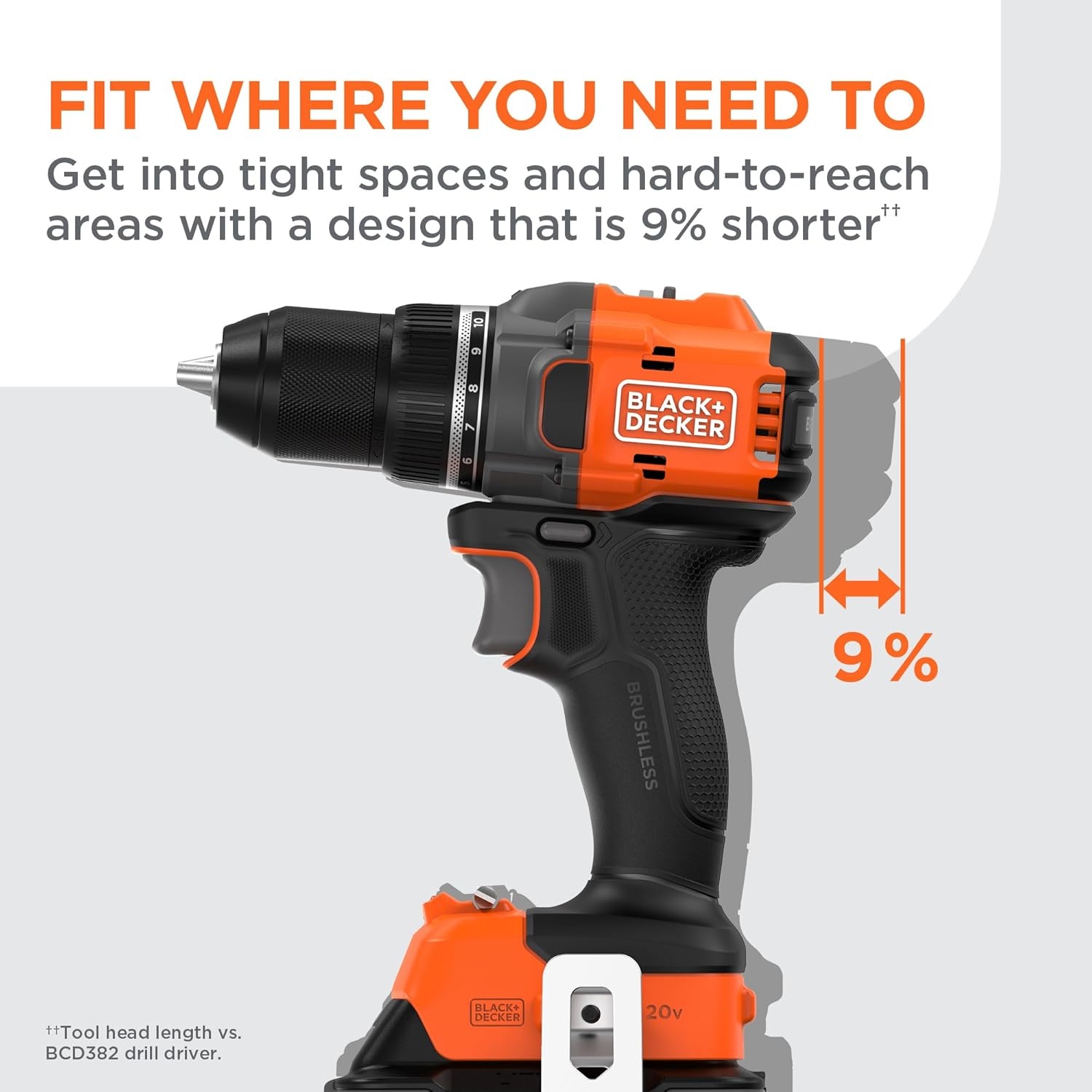 imageBLACKDECKER 20V MAX Cordless Brushless in Drill Driver 30 Pc Drill Bit Set and Screwdriver Bit Set 2Ah Battery and Charger Included PowerConnect Electric Drill Cordless BLD782PK30D1